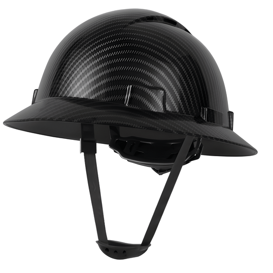 Casco de Seguridad Zeluga® Acabado Fibra de Carbono Negro (Full Brim Hard Hat)