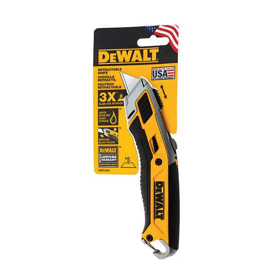 Cuchilla Retráctil DeWALT® DWHT10295 con Retención de Hoja 3X™ y Depósito Resistente al Agua